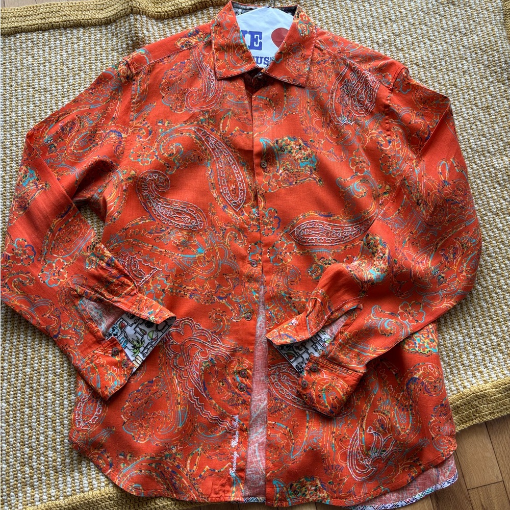Robert Graham Orange Paisley Dress Shirt
